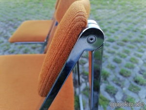 4 x Klappstuhl vintage Stühle cord  Chromgestell 70er  Bild 3