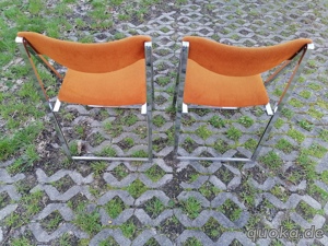 4 x Klappstuhl vintage Stühle cord  Chromgestell 70er  Bild 9