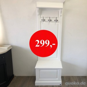 Weisse Garderobenbank kleine Sitzbank mit Stauklappe B113xT47xH94cm in Starnberg Reduziert von 499,- Bild 5