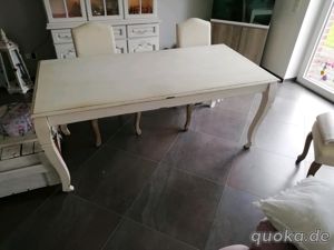 Esstisch Shabby Chic Holz Wohnzimmer Küche Möbel Tisch Weiß Vintage 180 cm  Bild 1