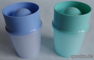 2 Tupperware Eierbecher mit Deckel zum Warmhalten und servieren in grün + blau, Neu, unbenutzt Bild 1