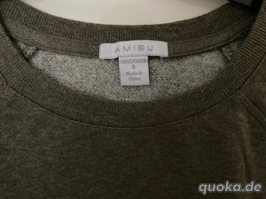 Damen Sweater Größe S von Amisu Pullover khaki weiß Pulli Bild 2