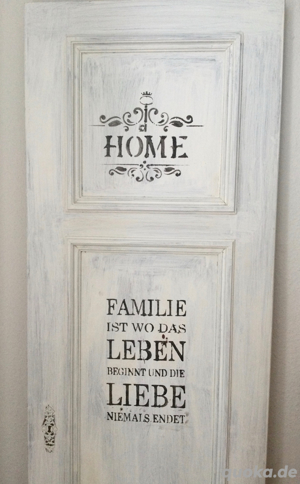 Altbau Holz Dekotür alte Tür Shabby Vintage Weiß Geschenk Familie