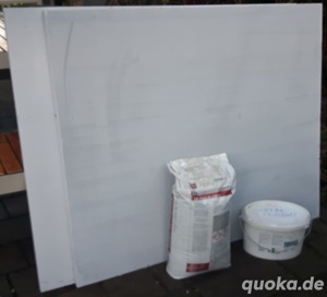2 Kalziumsilikatplatten für Innenausbau inkl. Kleber und Farbe zu verschenken