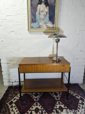 Beistelltisch Servierwagen Nussbaum 50er 60er Vintage MidCentury