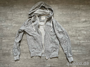 Sweatjacke Größe XS grau Weste Zipper Hoodie Bild 2