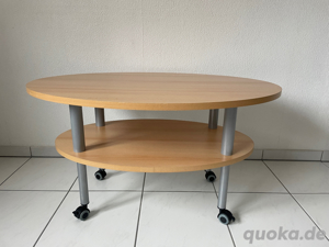 Couchtisch oval auf Rollen