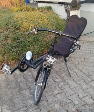 Reiseliegerad Flux S600 mit Oberlenkung vollgefedert Dual Drive