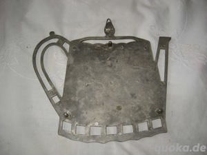 Topfuntersetzer Untersetzer Godinger Silver 1992 Form Teekanne versilbert Vintage  Bild 3