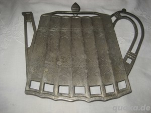 Topfuntersetzer Untersetzer Godinger Silver 1992 Form Teekanne versilbert Vintage  Bild 2