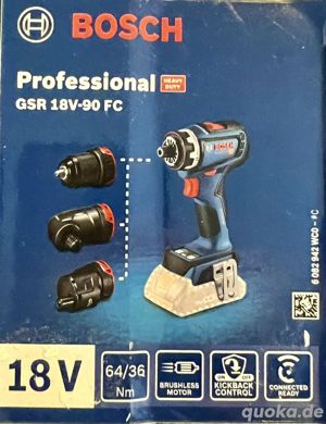  Bosch Professional GSR 18 V-90 FC 18V Akku-Bohrschrauber Im Koffer 3 Aufsätze