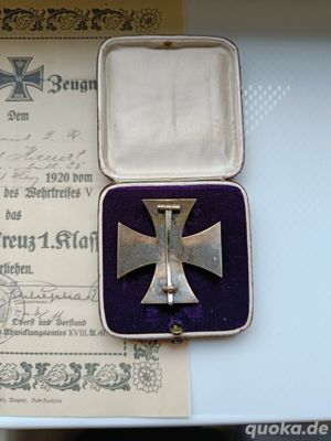 Eisernes Kreuz 1914 925 Silber im Etui Original Bild 2