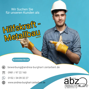 Metallbauhelfer (m w d) in Ettenstatt, Tagschicht