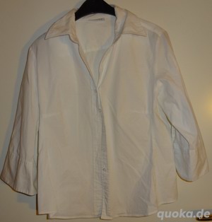 KG C&A Yessica Bluse weiß Langarm Gr. S 97Baumwolle 3Elathan  Kleidung Damen wenig getragen einwandf