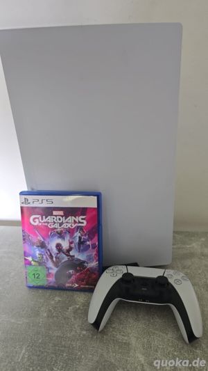  Sony PS5 Blu-Ray Edition Spielekonsole - Weiß Mit Guardians of the Galaxy Bild 1