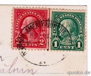 Briefmarke, stamp, George Washington 2 Cent auf AK