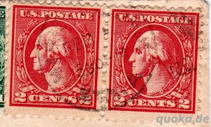 Briefmarken, stamp, Amerika George Washington 1 + 2 Cent auf Brief Bild 3