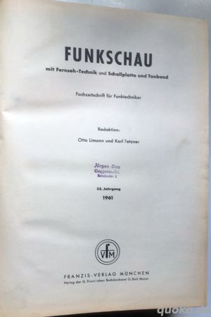 Franzis-Verlag Funkschauen 1961 und 1962, gebunden