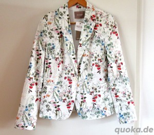 Neuer weißer Blazer mit bunten Blumen Orsay Größe 38 Stretch