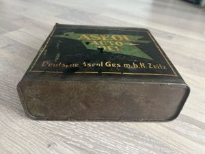  Oldtimer Blechdose Aseol Auto Oel, original aus den 30 er Jahren, Zeitz Bild 7