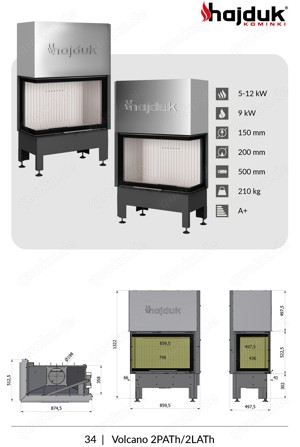 Kaminbausatz  IMPERIAL EXTRA b Volcano 2PATh 9KW Kamin L-Kamin L-Form Ofen Neu Hajduk LDF-Kamine Bild 4