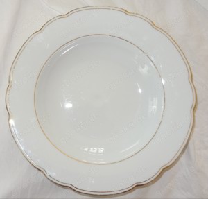 CM8 Seltmann Weiden Speiseteller Suppenteller alt Porzellan weiß Goldrand   22,8 cm Teller  Bild 1