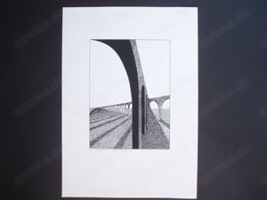 Einfarbiger Siebdruck (Serigrafie) "Aquädukte"