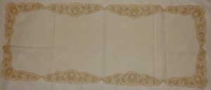 TWG Tischdecke Läufer mit Häkelspitze Baumwolle 76 85x26 34* weiß hellbeige kaum benutzt Tischwäsche