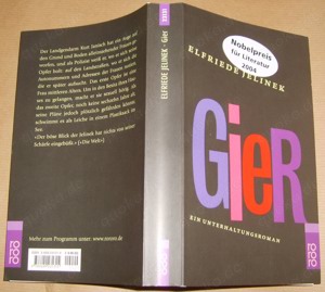 BT Elfriede Jelinek Gier Rowohlt Verlag Buch Unterhaltungsroman 1x gelesen gut erhalten Roman noch g