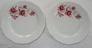 C Schirnding Dessertteller 2 Stück weises Porzellan mit Dekor sehr gut erhalten Teller Speiseteller