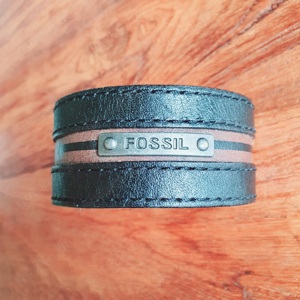 Fossil Armband aus Leder   Lederarmband schwarz braun design Bild 1