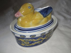 Ente PorzellanSchatulle Dose Zuckerdose für Saucen Vintage, kann auch als Schmuckdose benutzt werden