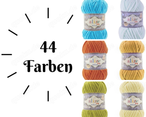 Wolle Chenille Garn ALIZE VELLUTO chunky samtig *neue Farben* 100g Farbauswahl