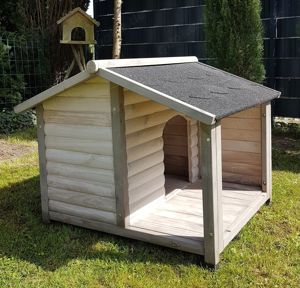 Trixie Natura Hundehütte Lodge mit Terrasse und aufklappbarem Dach Bild 3