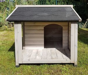 Trixie Natura Hundehütte Lodge mit Terrasse und aufklappbarem Dach Bild 4
