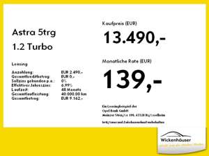 Opel Astra 5trg 1.2 Turbo Edition LED W-Paket 2xKlima Bild 4