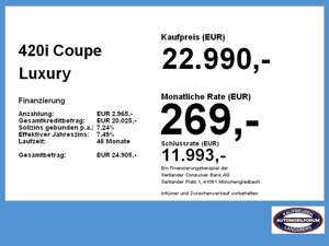 BMW 420 i Coupe Luxury LED PanoSD Navi HUD KlimaA Bild 4
