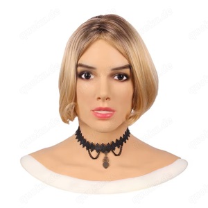Weibliche Silikon Frauen Kopfmaske Crossdressing Dragqueen Transgender Requisite Party Halloween Bild 4