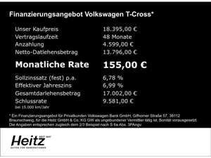 Volkswagen T-Cross 1.0 TSI Navi digitales Cockpit SHZ Klima Bild 2