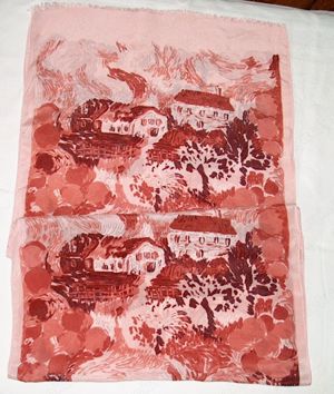 KE Alter Schal Halstuch künstlerisches Design 137x37 genaues Alter unbekannt sehr alt  einwandfrei e