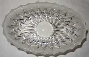 CF Glasschale m Schliff Servierschale Gebäckschale 4,5h 20x13,8 event. Nachtmann