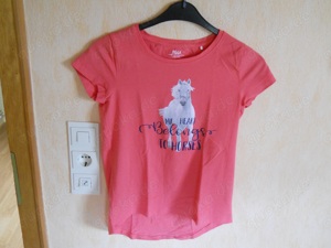 T Shirt Mädchen 146  152 pink.Pferde Aufdruck. Bild 1