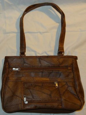 DK Handtasche Damentasche Textilleder braun 30x23x9 unbenutzt einwandfrei erhalten Neuwertig Bild 2