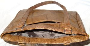 DK Handtasche Damentasche Textilleder braun 30x23x9 unbenutzt einwandfrei erhalten Neuwertig Bild 6