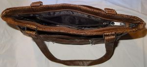 DK Handtasche Damentasche Textilleder braun 30x23x9 unbenutzt einwandfrei erhalten Neuwertig Bild 4