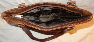 DK Handtasche Damentasche Textilleder braun 30x23x9 unbenutzt einwandfrei erhalten Neuwertig Bild 5