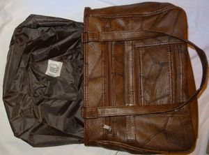 DK Handtasche Damentasche Textilleder braun 30x23x9 unbenutzt einwandfrei erhalten Neuwertig Bild 7