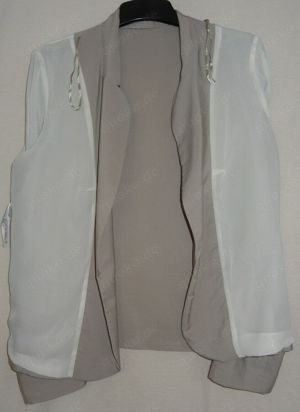 KA Atmosphaere Blazer Gr.38 hellbraun Blouson kurze Jacke Polyester getragen sehr gut erhalten  Bild 4