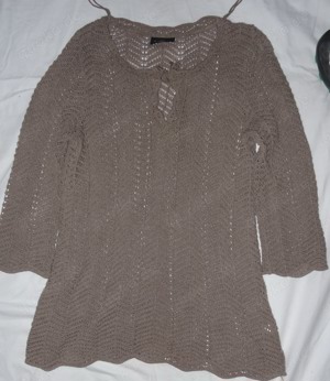 KP Gina Benotti Pullover Gr. M gehäkelt braun 50%Baumwolle 50% Polyacryl kaum getragen Kleidung Dame