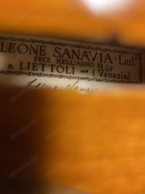 Sehr Schöne Alte Meister Violine Geige mit Inschrift Leone Sanavia 1969 Venezia Bild 1